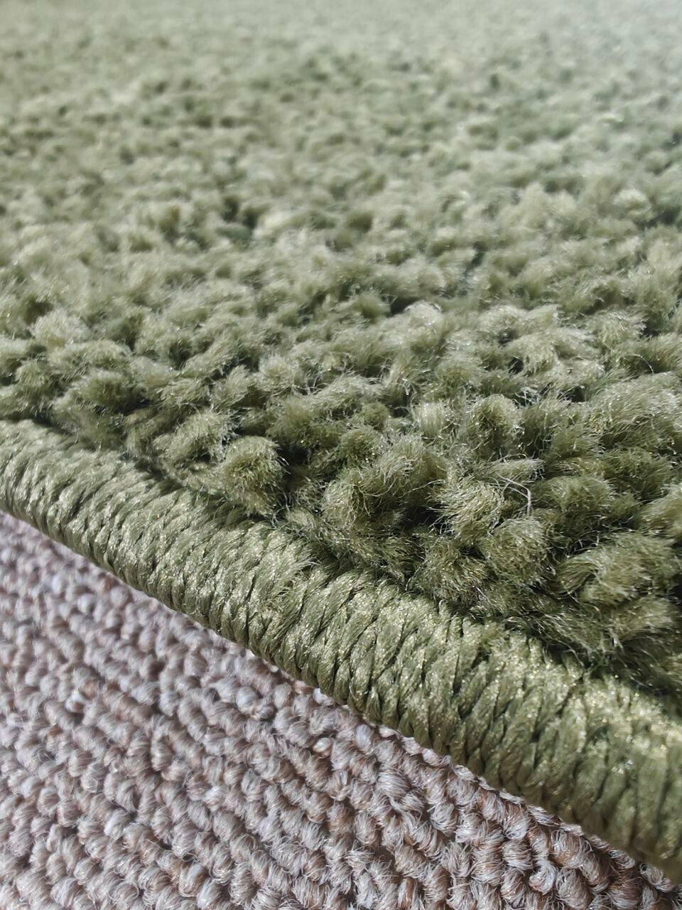 фото Ковер на пол с ворсом пушистый однотонный розовый 1.50x3.00