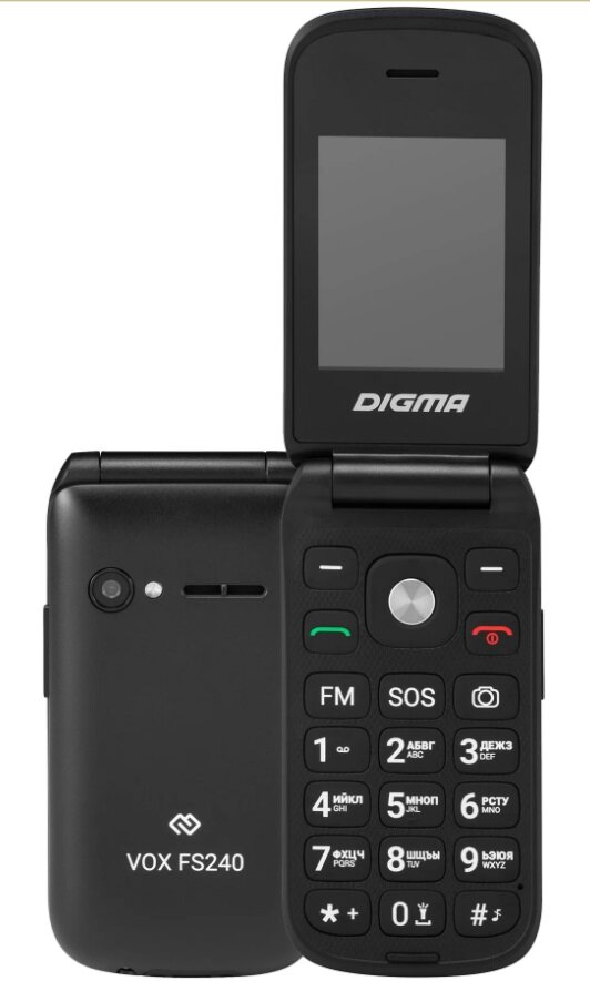 Телефон DIGMA VOX FS240 Global, 2 SIM, черный