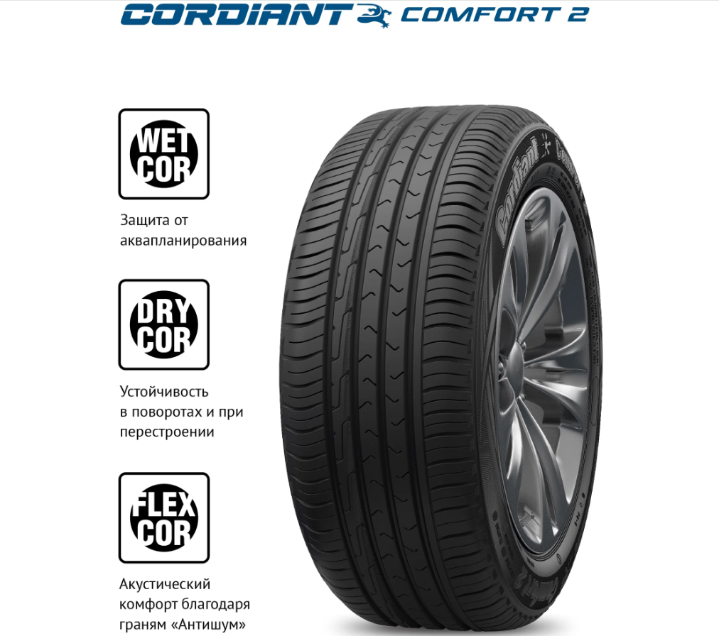 Автошина летняя 205/60 R16 CORDIANT "COMFORT-2" 96Н 650853069