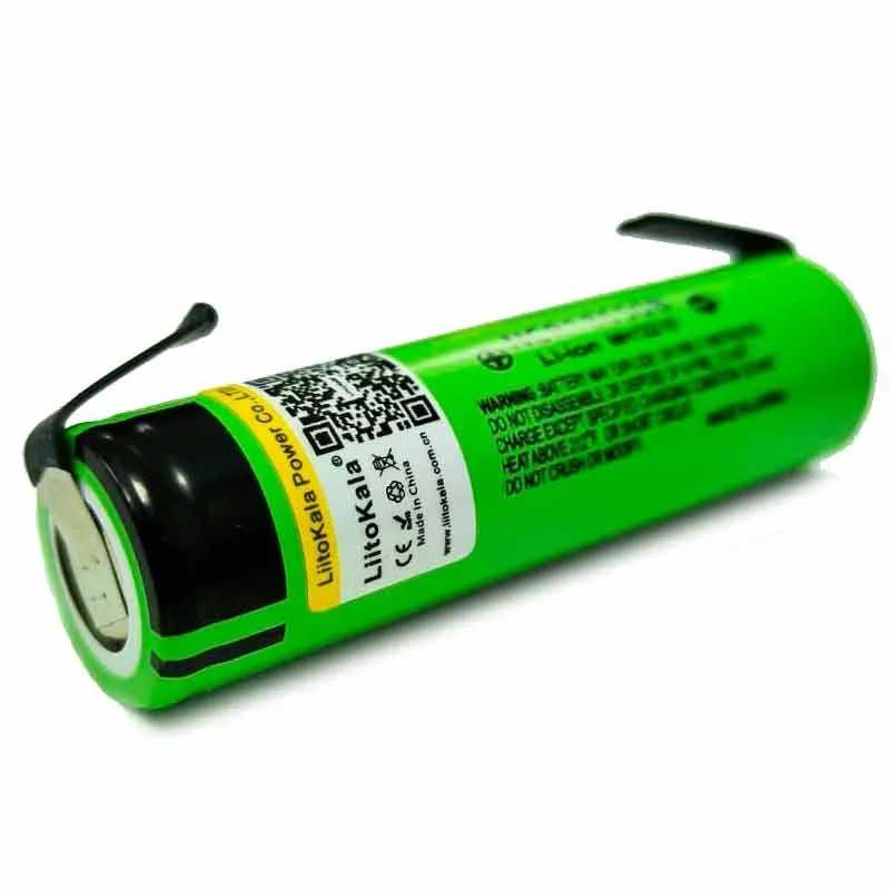 Аккумулятор LiitoKala 18650 с выводами Li-ion 3.7В 3400mAh до 10А незащищенный с выводами, 2шт.