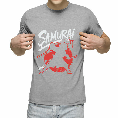 Футболка Us Basic, размер L, серый мужская футболка ирэдзуми кот самурай l серый меланж