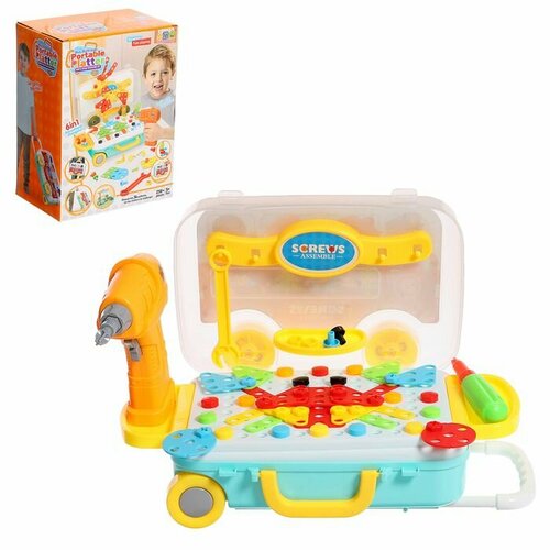 Конструктор винтовой Юный мастер 6 в 1 в чемодане с электрическим шуруповёртом 2844₽