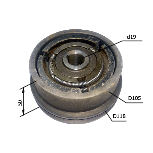 Сцепление для виброплиты под шпонку, внутренний диаметр 19мм №487