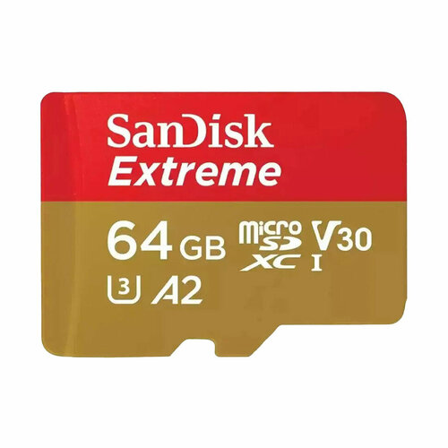 Карта памяти SanDisk Extreme microSDXC 64Gb UHS-I U3 Class 10 sd карта sandisk extreme sdsqxah 064g gn6gn