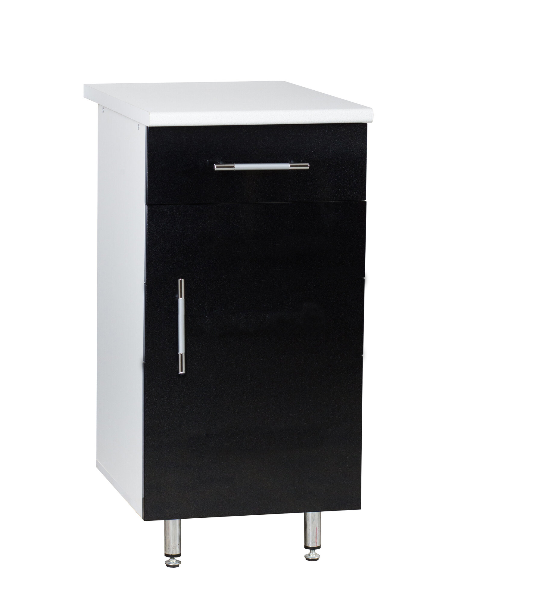 фото Рабочий стол 50 черный металлик фасад МДФ, столешница цвет (сахара)