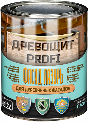 фото Лазурь для Дерева Красковия Древощит Profi "Фасад Лазурь" 0.7кг Палисандр с Защитой от Плесени и Грибка.