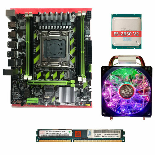 материнская плата machinist x79 rs7 процессор intel xeon e5 2650 v2 8 ядер 16 потоков память ддр3 16 гб Материнская плата Atermiter X79G сокет 2011 + процессор INTEL XEON E5-2650 v2 8 ядер 16 потоков + память ДДР3 8 Гб + кулер с подсветкой