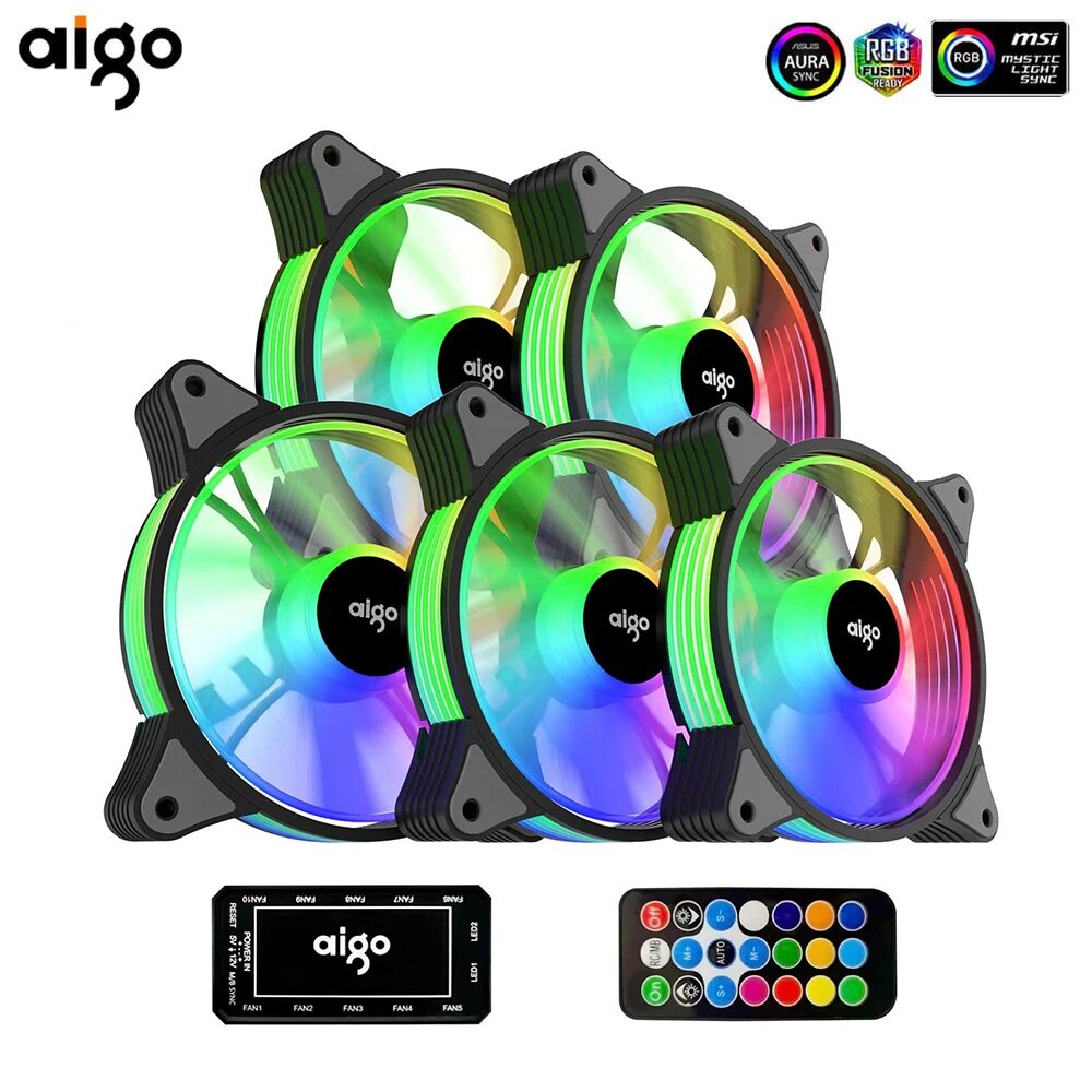 Aigo AR12 120 мм RGB вентилятор для корпуса — фото 1