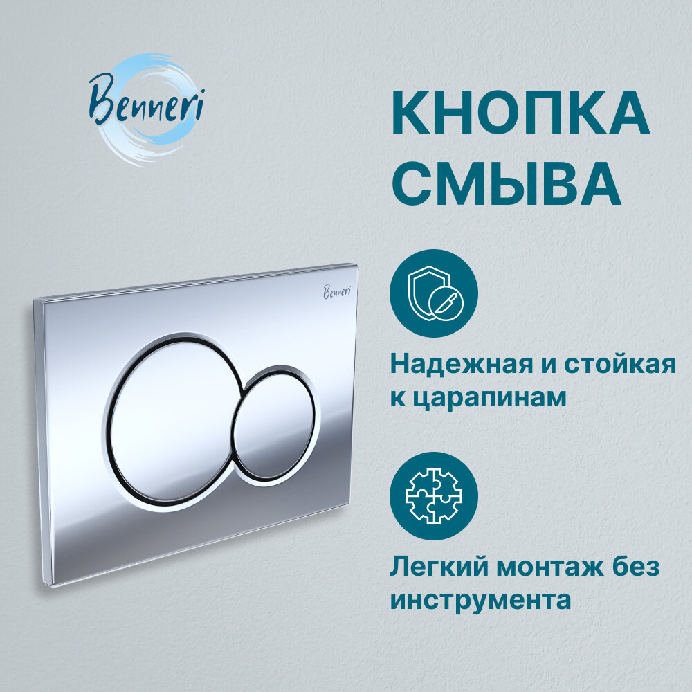 фото Панель смыва Mona хром глянец (клавиши круглые)
