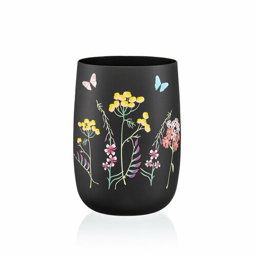 Ваза 180 мл черная декор HERBAL 1 шт 4017₽