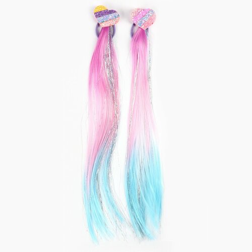 Прядь для волос на резинке 40 см микс 338₽