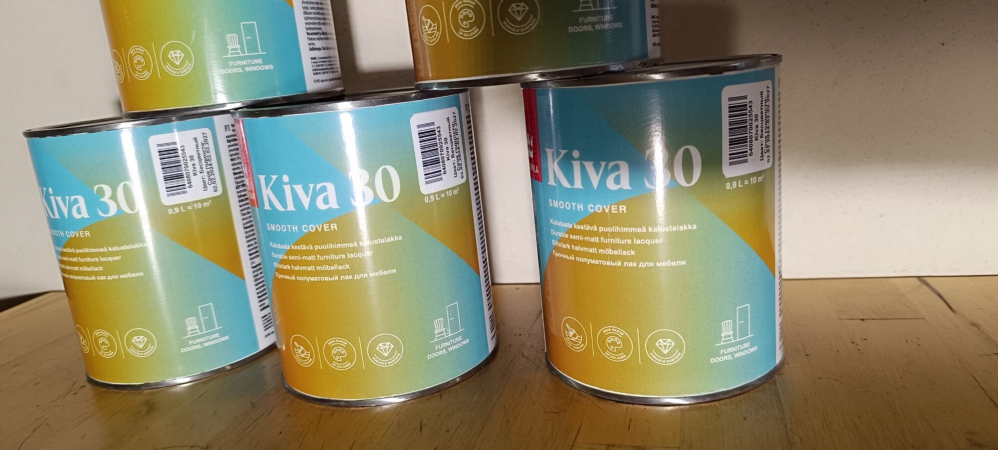 Tikkurila Kiva 30 бесцветный, полуматовая, 0.9 кг, 0.9 л