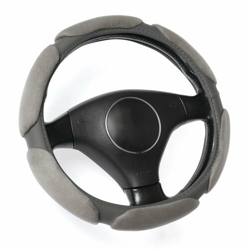 Оплетка на руль велюр размер 38 см серый 935₽