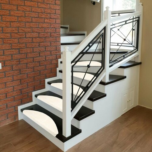 Коврик для ступеней полипропилен 25x65 см цвет белый 900₽