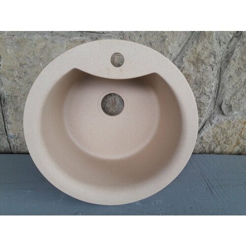 Мойка кухонная TOLERO R-108E бежевая 101 врезная кварц диаметр 510 мм 3900₽