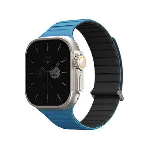 Силиконовый ремешок Uniq REVIX EVO Silicone Strap для Apple Watch 42/44/45/49 PACDFIC BLUE/BLACK синий/черный 49MM-REVEPCBLUBLK