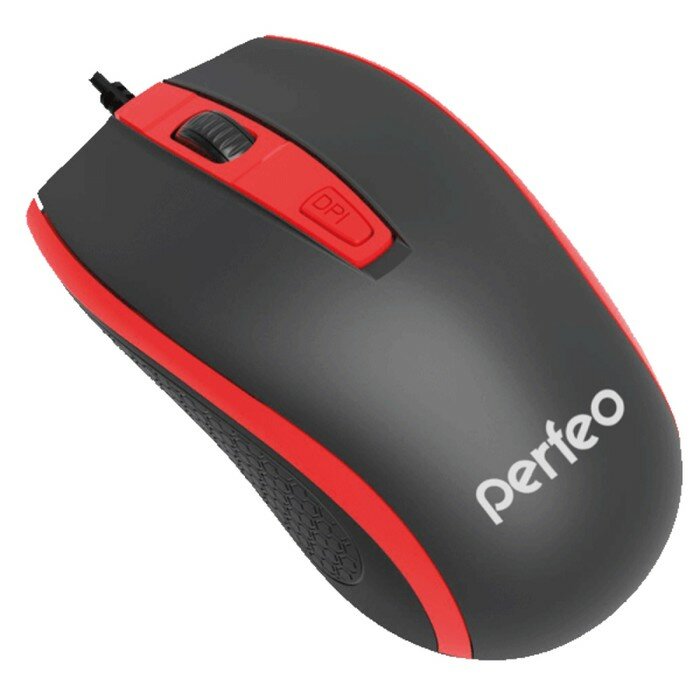 Мышь Perfeo PROFIL, проводная, оптическая, 1600 dpi, USB, красная