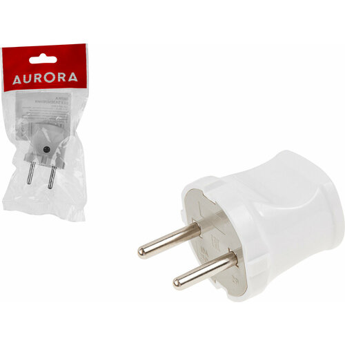 Вилка электрическая прямая 10А 250В AURORA STARTUL белая A100-003 537₽