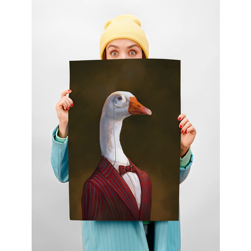 Картина для интерьера на стену на холсте 40х50 см Гусь