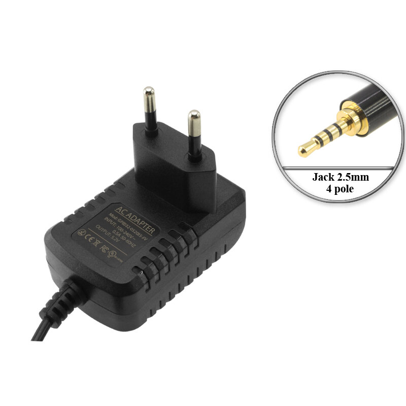 Зарядное устройство 5V (5.2V), 2.5mm Jack 4 контакта (4 pole) (GPE032-052035-2), для телефона Fly Bird, Sendo, Philips, Voxtel.