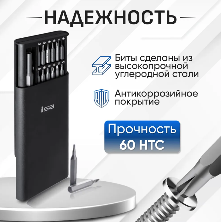 Набор магнитных отверток и бит 24 в 1 в кейсе для точных работ — фото 1