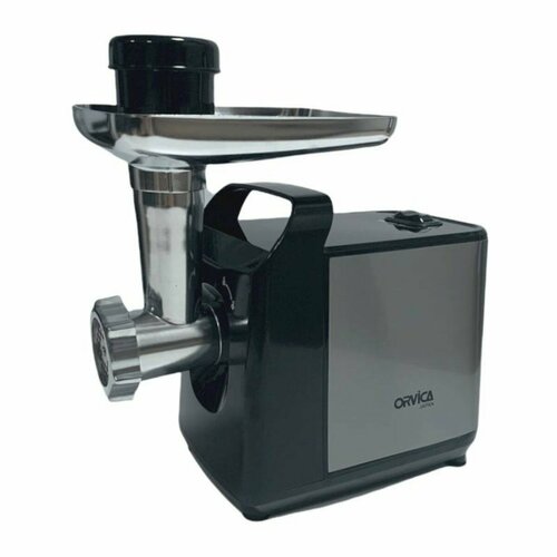 Мясорубка электрическая от бренда Orvica модель ORV-3594 2200 Вт система реверса защита двигателя от перегрузки лоток из нержавеющей стали цвет черный 1140000₽