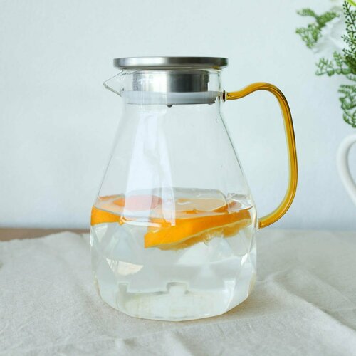 Кувшин стеклянный с крышкой 1500 мл для воды и лимонада 1228₽