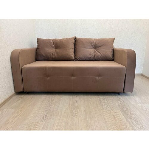 Диван Мини раскладной с независимым пружинным блоком 125х100 (велюр cabrio, светло-коричневый)