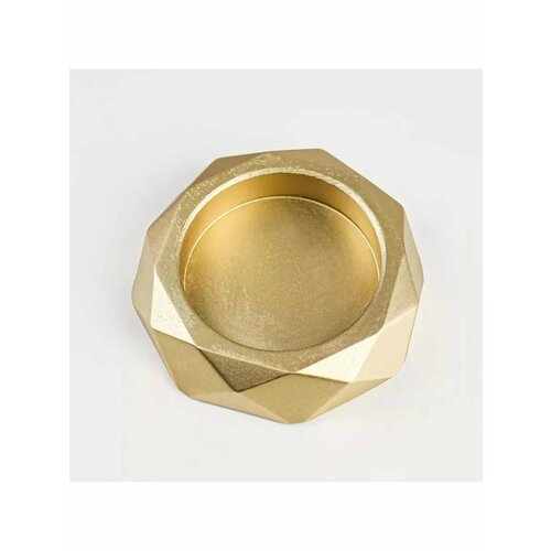 Подсвечник Грани 23х10 см золото 536₽