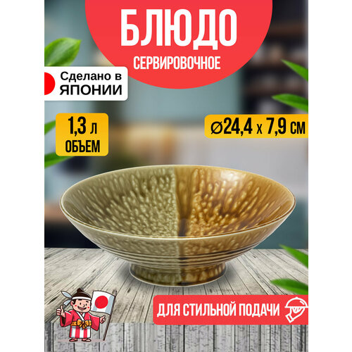 Блюдо сервировочное из фарфора, Д 24,4х7,9 см