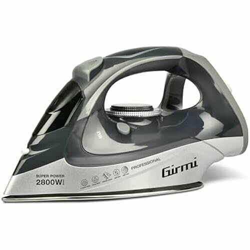 Паровой утюг Girmi ST63 2800 Вт контроль температуры паровой удар 150 гмин функция защиты от известкового налета 400 куб см 91 микроотверстие в пластине из нержавеющей стали серый 874500₽