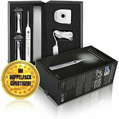 Набор ультразвуковых зубных щеток Megasonex M8 2 шт 2 уровня вибрации включает зарядную станцию и 2 насадки щетки двойная упаковка 68085₽