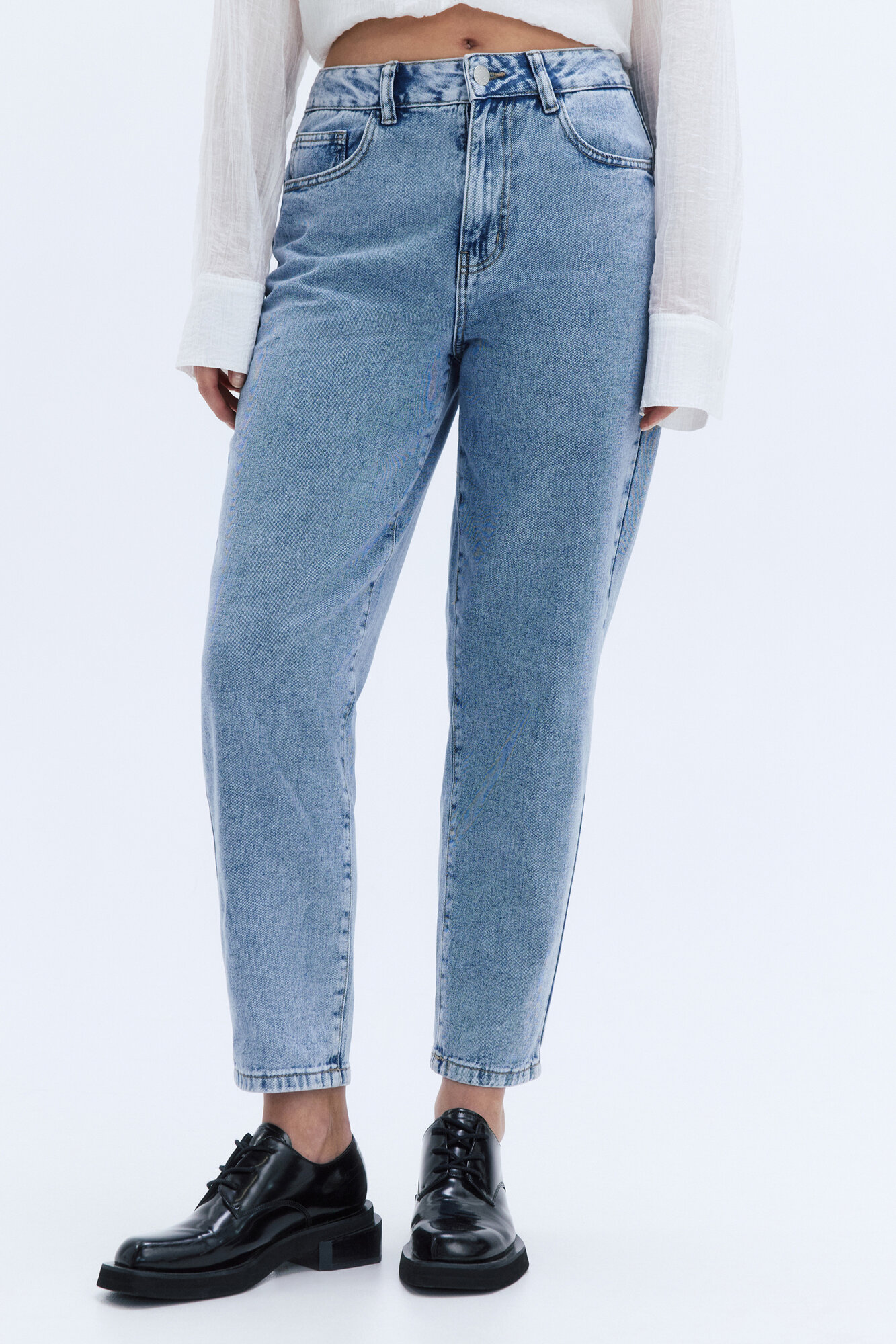 Джинсы мом Befree Basic, размер XS/170, голубой — фото 1