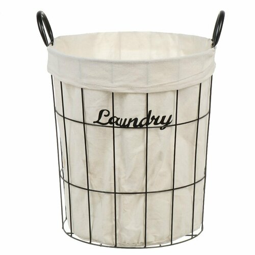 Корзина для белья и хранения вещей 35х40х40 см прямоугольная полиэстер бело-черная A290085 2373₽