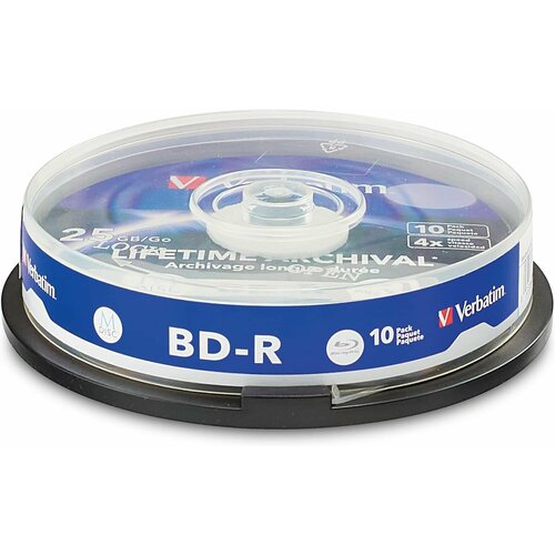 Диски чистые Verbatim M-Disc Blu-Ray BD-R 4x 25 ГБ Cake Box, 10 штук