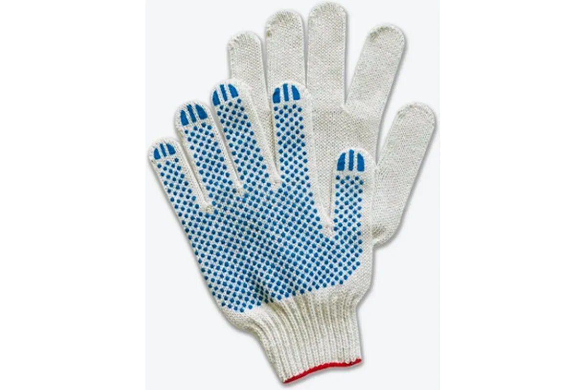 Волга полимер Перчатки рабочие ХБ+ПВХ 10 класс 4 нити / 10 пар Т1740