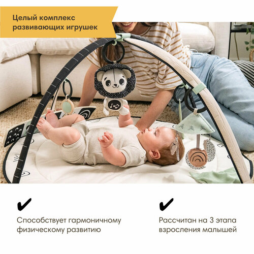 фото Коврик детский развивающий с игрушками tiny love черно-белый, 0+