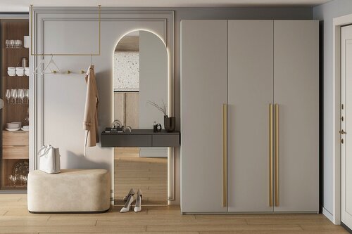 Изображение товара Шкаф распашной МебельЛэнд24 Лорена Хит - 3 Кашемир 120x40x250 бежевый для одежды трехдверный