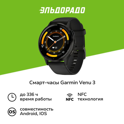 Смарт-часы Garmin Venu 3 45мм черные 59984₽