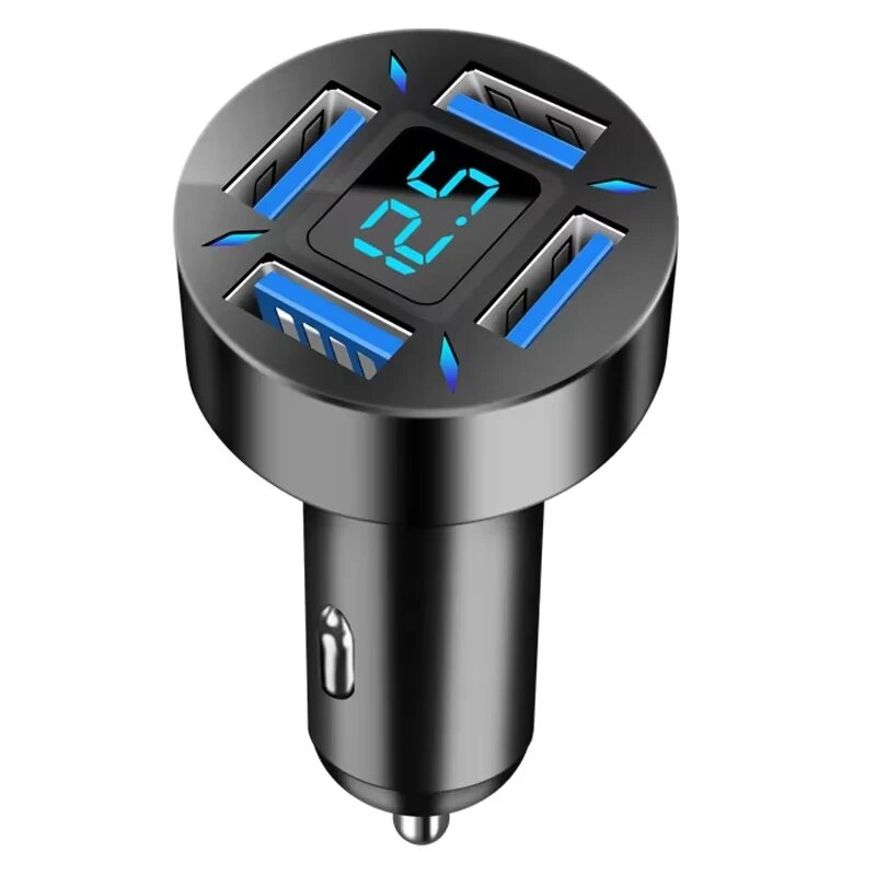 Автомобильное зарядное устройство USB 66 Вт, быстрая зарядка PD QC3.0 с вольтметром, разъемом прикуривателя, адаптер питания для iPhone 15 16 Samsung Xiaomi, 4.8A