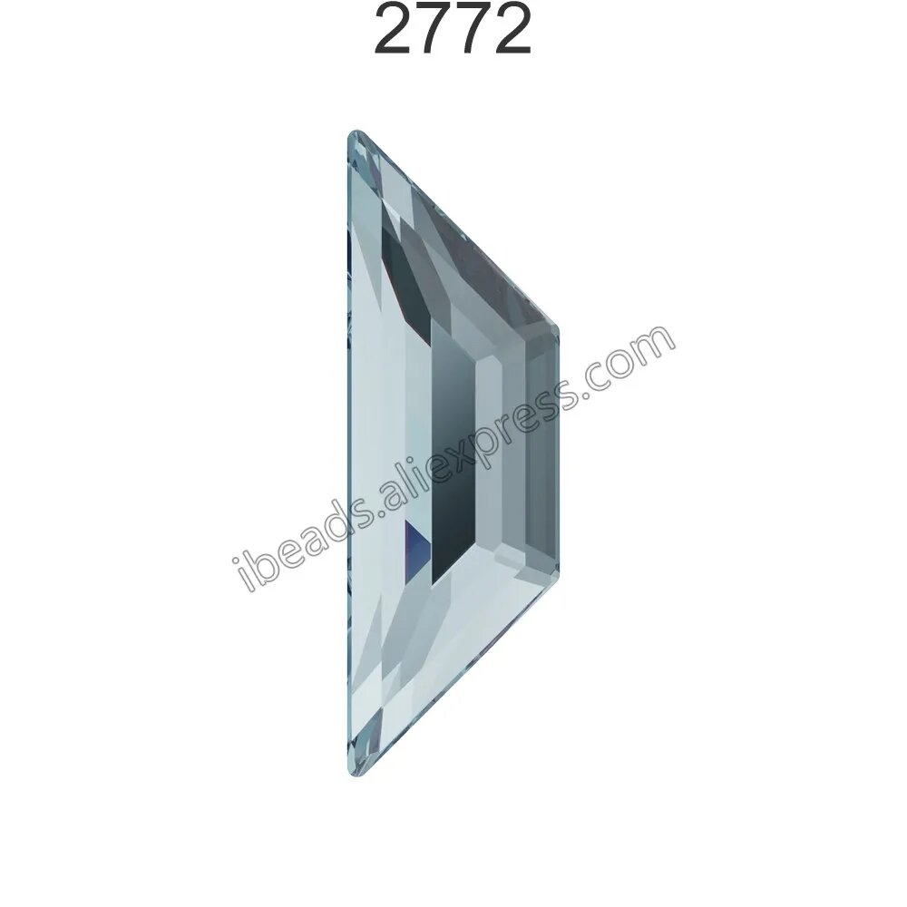 Трапециевидный камень для дизайна ногтей, Aquamarine 202 F, 8.6x2.8mm