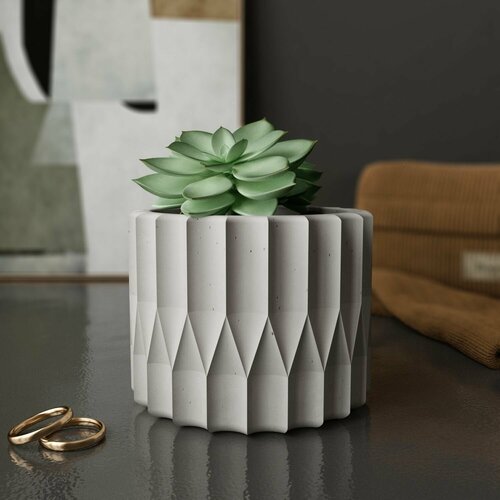 Кашпо для цветов и суккулентов San Marino XS серое матовое 028 л 97см 1616₽