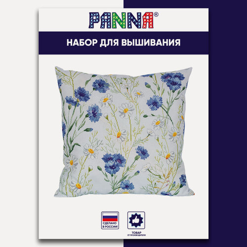 Изображение товара Набор для вышивания PANNA PD-7309 "Подушка. Васильки и ромашки" 45 x 45 см
