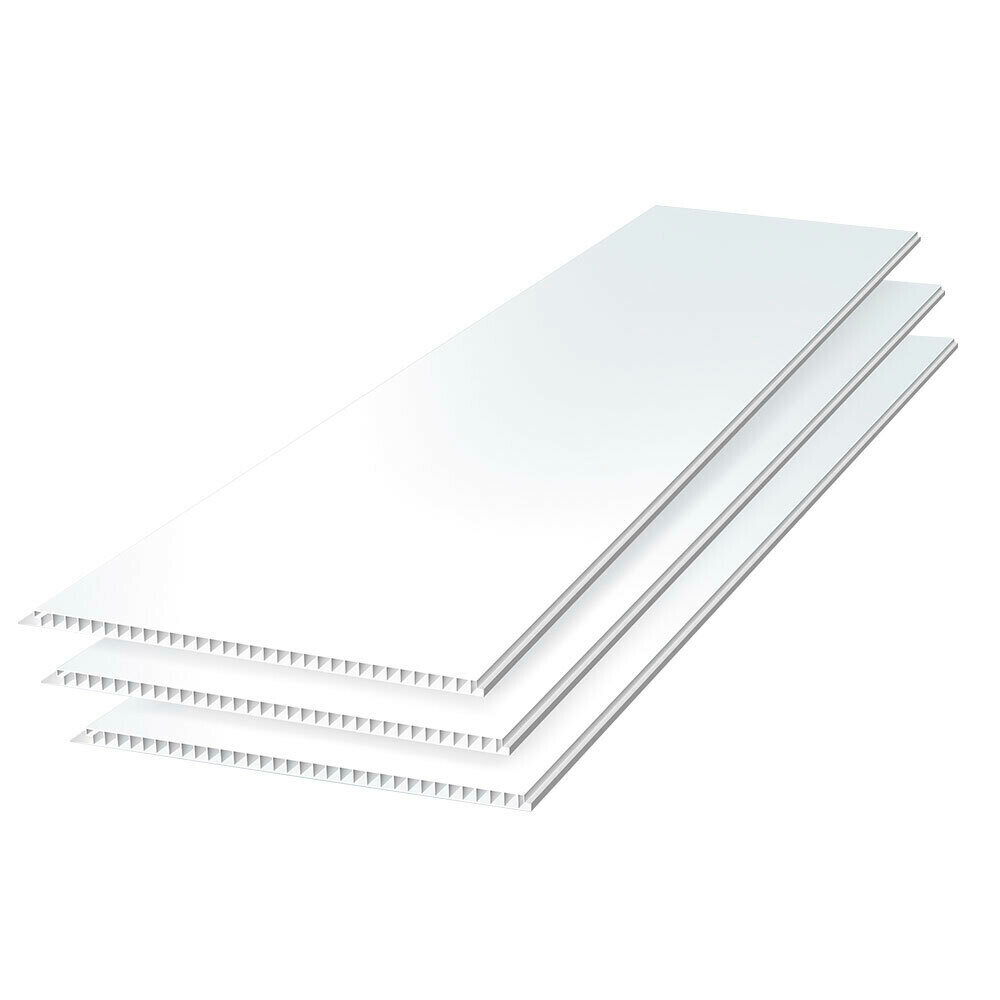 Панель ПВХ 250х3000х8 мм Кронапласт бесшовная матовая белая 075 кв. м