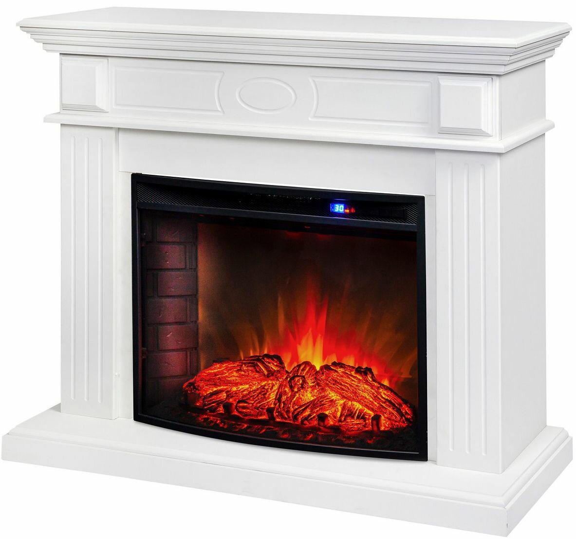 Камин электрический RealFlame Leda WT с очагом Evrika 25.5 LED (электрокамин)