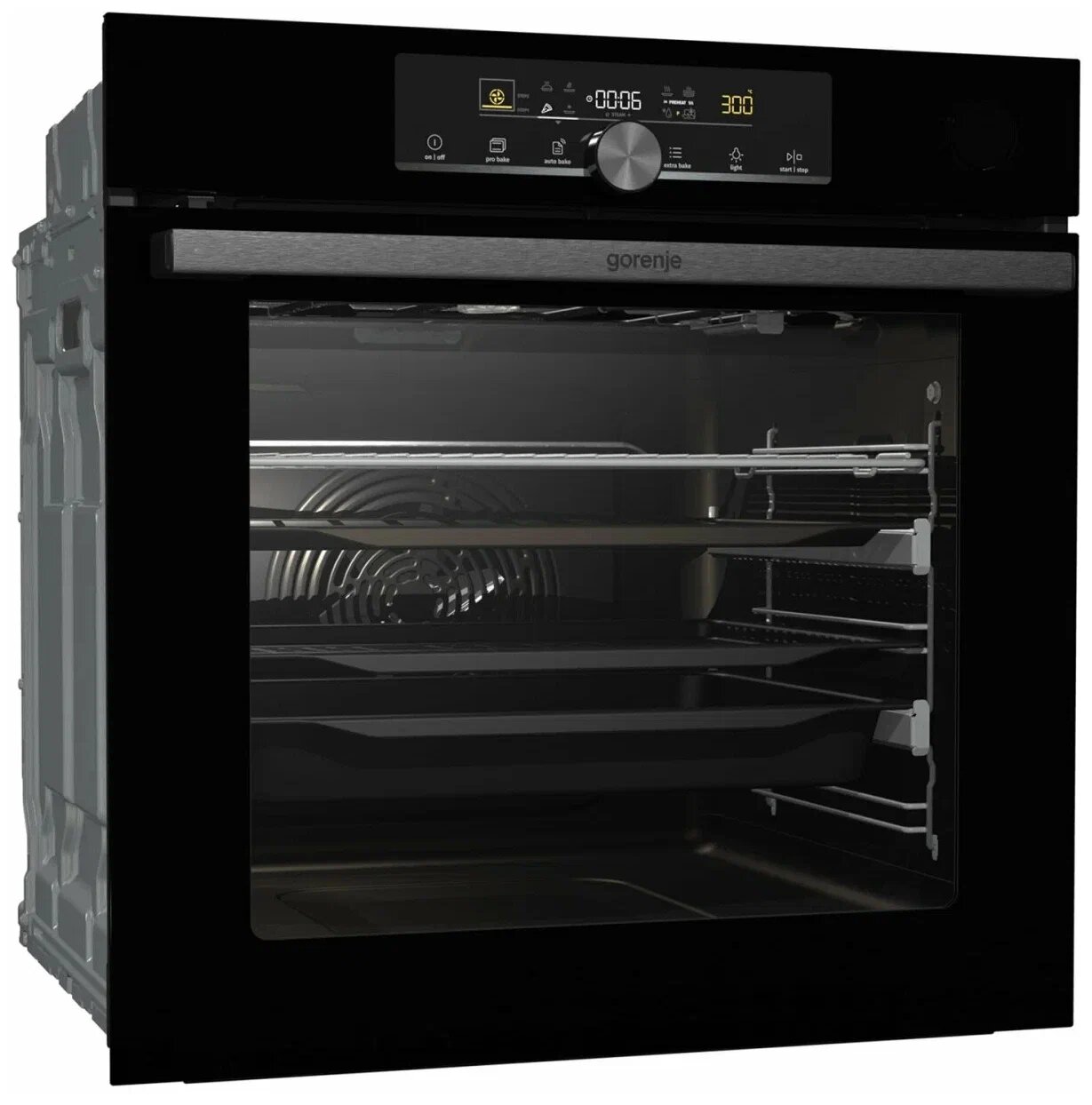 Электрический духовой шкаф Gorenje BPSA6747A08BG, пиролитическая очистка, 77л, черный