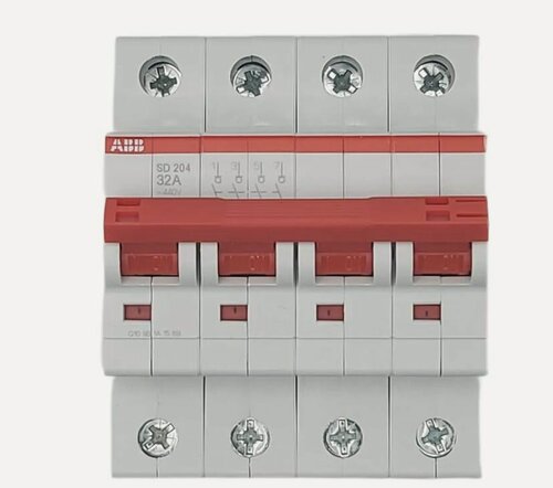 Изображение товара Рубильник ABB 4-х полюсный SD204 32A красный рычаг 2CDD284101R0032