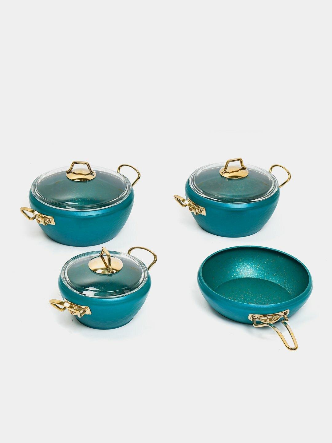 Набор посуды с антипригарным покрытием O.M.S 3058, Бирюзовый — фото 1