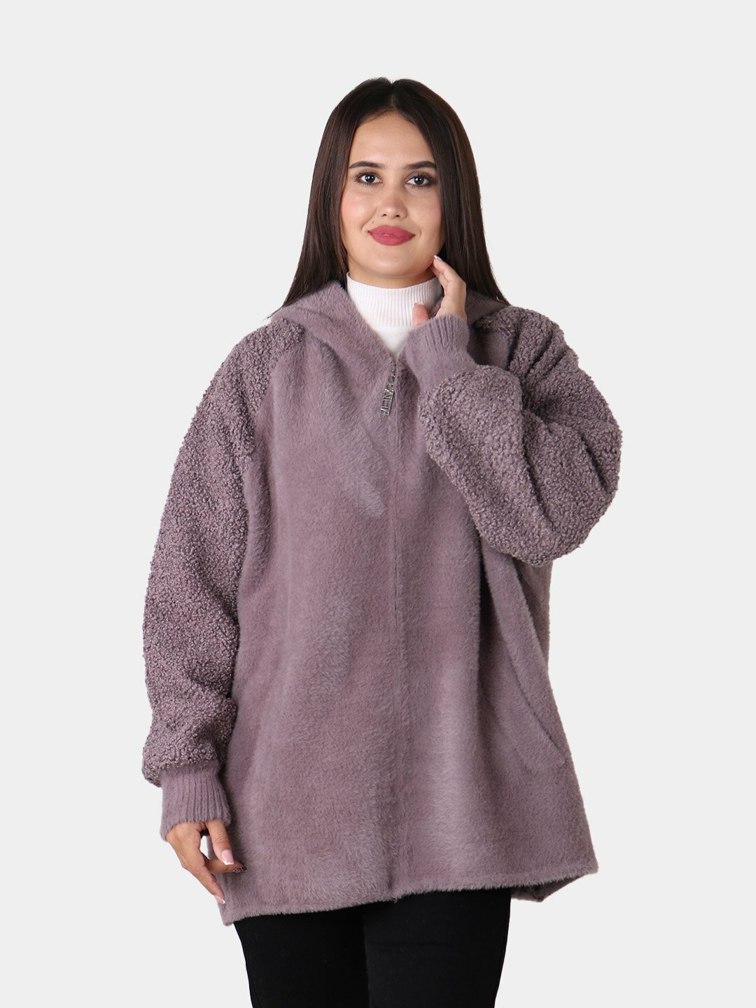 Пальто, размер One Size, сиреневый — фото 1