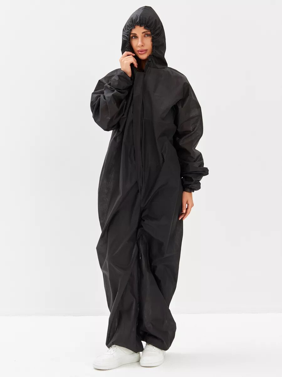 Комбинезон одноразовый Каспер, спанбонд, 40 г/м2, черный, 2 шт — фото 1